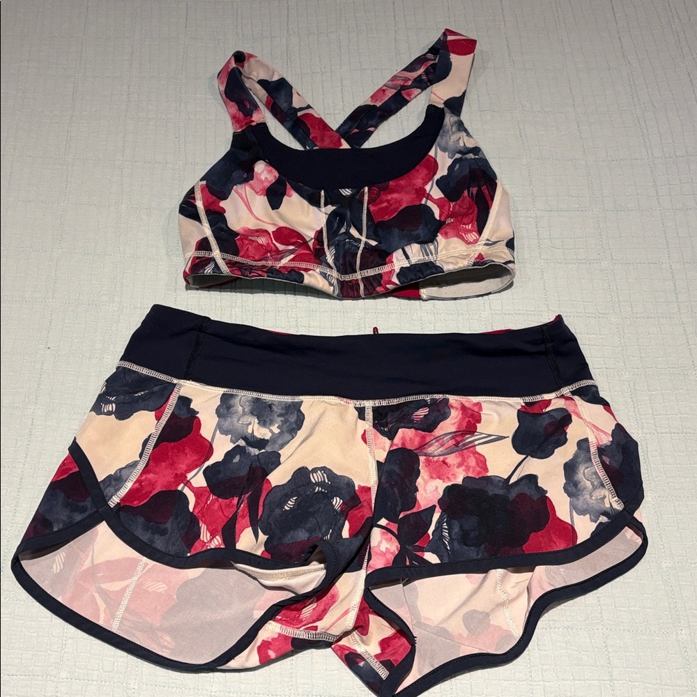 Lulu Lemon Sports Bra and Shorts Set
